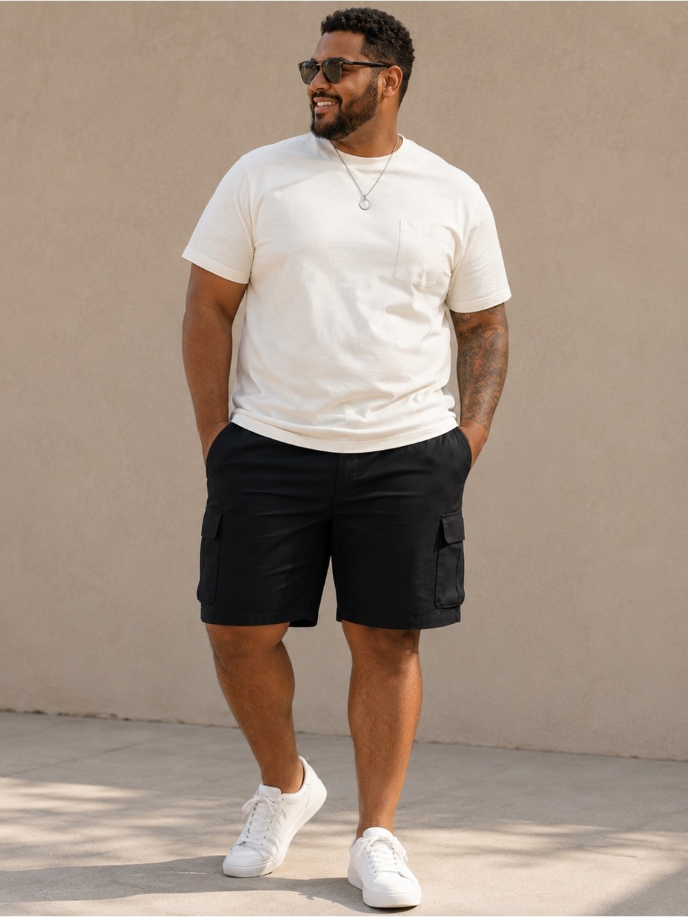 Biz Collection Black Cargo Shorts with Durable Design Size 122ST